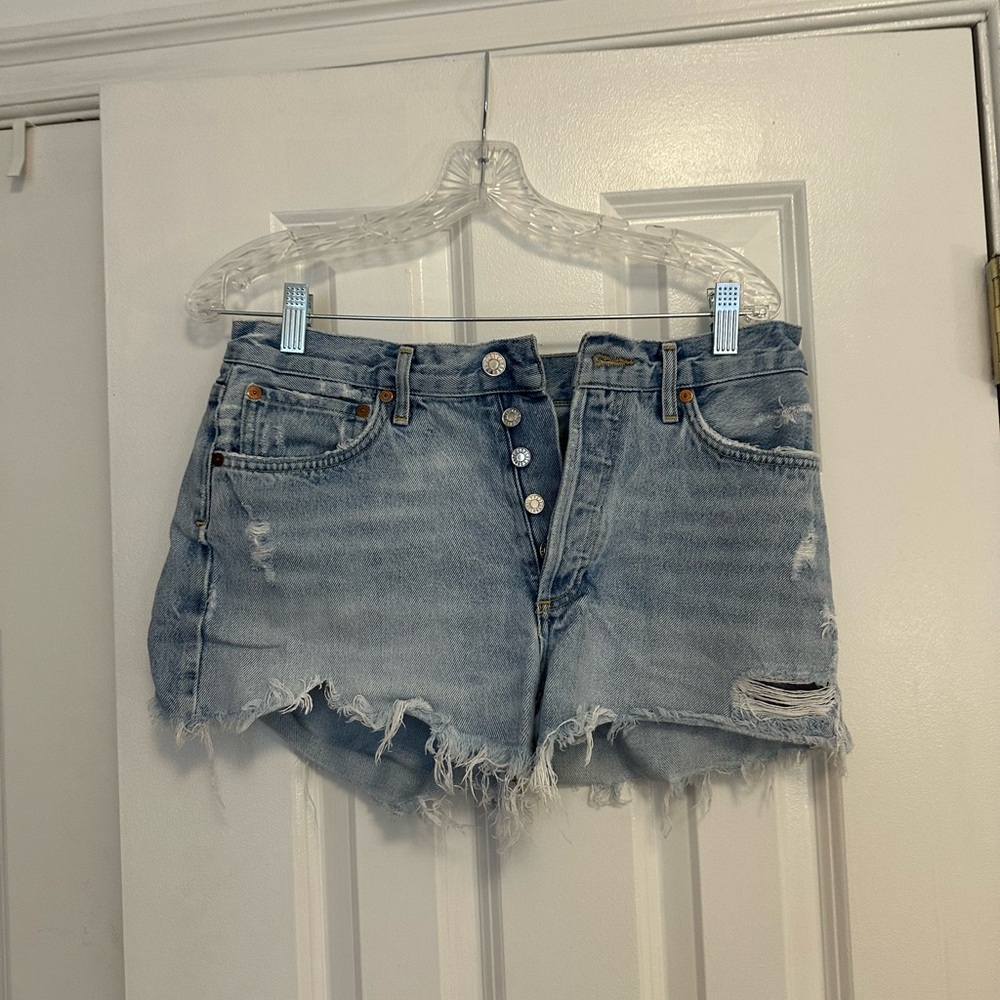 Agolde Parker Cutoff Shorts in Swampmeet